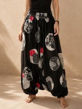 画像: 和風プリント＊レーヨン素材＊ふんわり＊サルエルパンツ