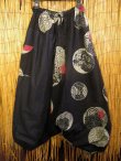 画像2: 黒色＋和風プリント＊切り替え＊コットン素材＊ふんわり＊サルエルパンツ