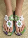 画像1: 【２４・５ｃｍ〜２５ｃｍ】ソフトタイプ＊お花＊編み編み＊ビーチサンダル