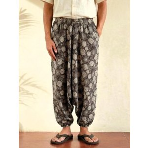 画像: 和風プリント＊コットン素材＊ふんわり＊サルエルパンツ