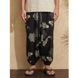 画像: 和風プリント＊コットン素材＊ふんわり＊サルエルパンツ