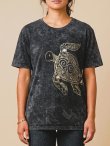 画像1: ストーンウォッシュ加工＊コットン素材＊ウミガメ＊ハンドペイント＊半袖Ｔシャツ＊Ｌ
