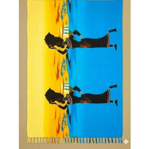 画像: アフリカンプリント＊レーヨン素材＊フリンジ＊マルチクロス＊パレオ