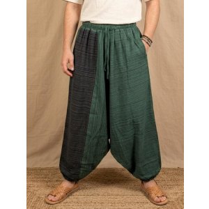 画像: バイカラー＊コッン素材＊シンプル＊ふんわり＊サルエルパンツ