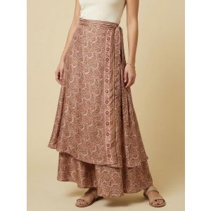 画像: サリー生地＊ポリエステル素材＊フリーサイズ＊二枚重ね＊マキシ丈＊ラップスカート