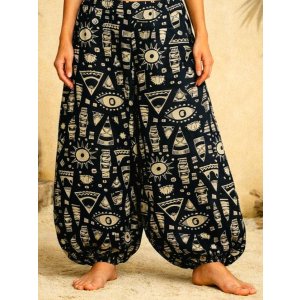 画像: アジアンプリント＊レーヨン素材＊ふんわり＊アラジンパンツ