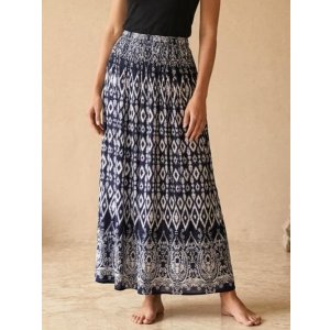 画像: イカット風プリント＊レーヨン素材＊２ＷＡＹ＊ロングスカート