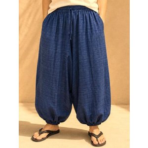 画像: 二色の糸＊コッン素材＊シンプル＊ふんわり＊サルエルパンツ