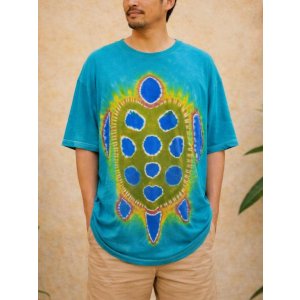 画像: 亀さん＊タイダイ染め＊コットン素材＊半袖＊Ｔシャツ＊Ｌ
