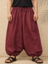 画像: 二色の糸＊コッン素材＊シンプル＊ふんわり＊サルエルパンツ