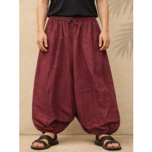 画像: 二色の糸＊コッン素材＊シンプル＊ふんわり＊サルエルパンツ