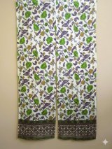画像: 【１５０ｃｍ×８５ｃｍ】インド綿＊お花プリント＊暖簾＊のれん