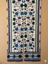 画像: 【１５０ｃｍ×８５ｃｍ】インド綿＊お花プリント＊暖簾＊のれん