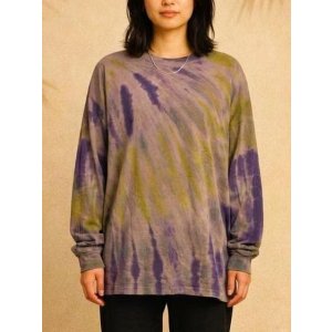 画像: タイダイ染め＊スパンデック混合＊コットン素材＊長袖＊Ｔシャツ＊ＸＬ