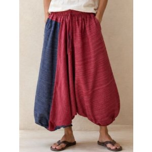 画像: バイカラー＊コッン素材＊シンプル＊ふんわり＊サルエルパンツ