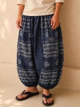 画像: ラムナミプリント＊コッン素材＊モモンガ風＊ふんわり＊サルエルパンツ