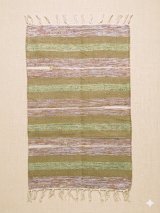画像: 【５０ｃｍ×８０ｃｍ】コットン＆ポリエステル素材＊手織り＊シャトルラグマット