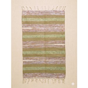 画像: 【５０ｃｍ×８０ｃｍ】コットン＆ポリエステル素材＊手織り＊シャトルラグマット