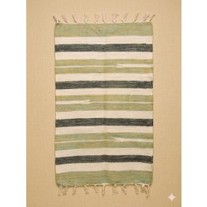 画像: 【５０ｃｍ×８０ｃｍ】コットン＆ポリエステル素材＊手織り＊シャトルラグマット