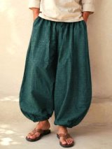 画像: 二色の糸＊コッン素材＊シンプル＊ふんわり＊サルエルパンツ