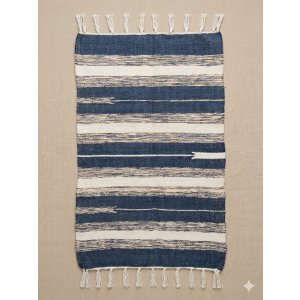 画像: 【５０ｃｍ×８０ｃｍ】コットン＆ポリエステル素材＊手織り＊シャトルラグマット