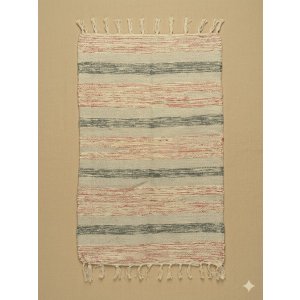 画像: 【５０ｃｍ×８０ｃｍ】コットン＆ポリエステル素材＊手織り＊シャトルラグマット