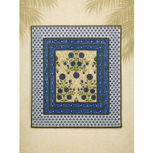 画像: 【１０４ｃｍ×１０３ｃｍ】インド綿＊お花プリント＊マルチクロス