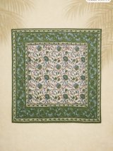 画像: 【１０３ｃｍ×１０３ｃｍ】インド綿＊お花プリント＊マルチクロス