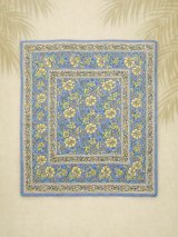 画像: 【１０６ｃｍ×１０２ｃｍ】インド綿＊お花プリント＊マルチクロス