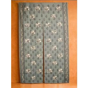 画像: 【１５０ｃｍ×８５ｃｍ】インド綿＊象さんプリント＊暖簾＊のれん