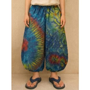 画像: タイダイ染め＊コットン素材＊ゆったりシルエット＊ビッグアラジンパンツ＊バルーンパンツ
