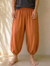 画像: ストーンウォッシュ加工＊コットン素材＊半端丈＊クロップドパンツ