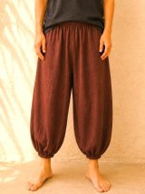 画像: ストーンウォッシュ加工＊コットン素材＊半端丈＊クロップドパンツ