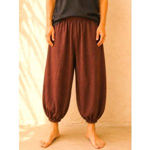 画像: ストーンウォッシュ加工＊コットン素材＊半端丈＊クロップドパンツ