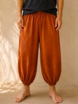画像: ストーンウォッシュ加工＊コットン素材＊半端丈＊クロップドパンツ