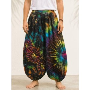 画像: タイダイ染め＊コットン素材＊ゆったりシルエット＊ビッグアラジンパンツ＊バルーンパンツ