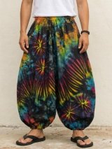 画像: タイダイ染め＊コットン素材＊ゆったりシルエット＊ビッグアラジンパンツ＊バルーンパンツ