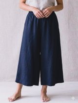 画像: 無地＊コットン素材＊シンプル＊半端丈＊ワイドパンツ