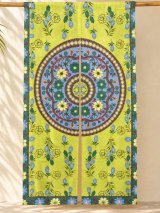 画像: 【１５０ｃｍ×８５ｃｍ】インド綿＊お花プリント＊暖簾＊のれん