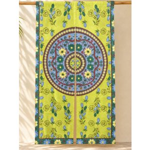 画像: 【１５０ｃｍ×８５ｃｍ】インド綿＊お花プリント＊暖簾＊のれん