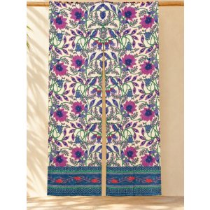 画像: 【１５０ｃｍ×８５ｃｍ】インド綿＊お花プリント＊暖簾＊のれん