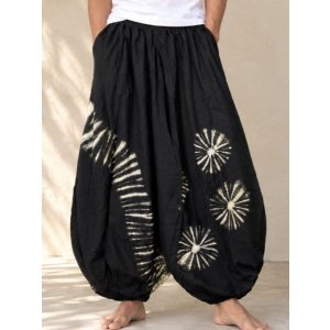 画像: モノトーンタイダイ染め＊コットン素材＊ゆったりシルエット＊ビッグアラジンパンツ＊バルーンパンツ