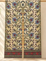 画像: 【１５０ｃｍ×８５ｃｍ】インド綿＊お花プリント＊暖簾＊のれん