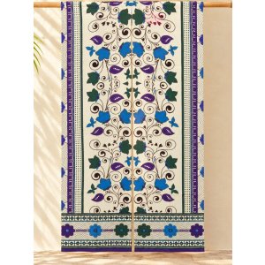 画像: 【１５０ｃｍ×８５ｃｍ】インド綿＊お花プリント＊暖簾＊のれん