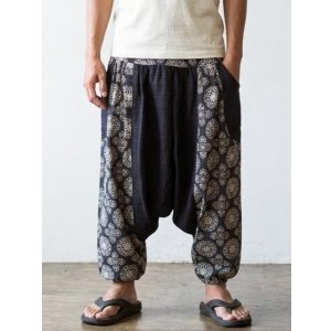 画像: アジアンプリント＊コッン素材＊モモンガ風＊ふんわり＊サルエルパンツ