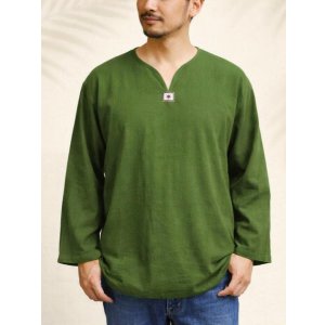画像: 無地＊薄手＊コットン素材＊長袖＊プルオーバー＊ＸＬ