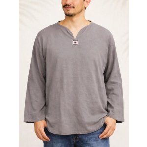 画像: 無地＊薄手＊コットン素材＊長袖＊プルオーバー＊ＸＬ