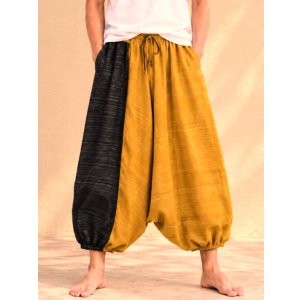 画像: バイカラー＊コッン素材＊シンプル＊ふんわり＊サルエルパンツ