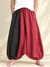 画像: バイカラー＊コッン素材＊シンプル＊ふんわり＊サルエルパンツ