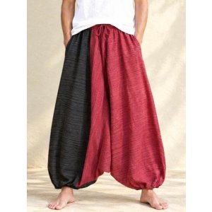 画像: バイカラー＊コッン素材＊シンプル＊ふんわり＊サルエルパンツ